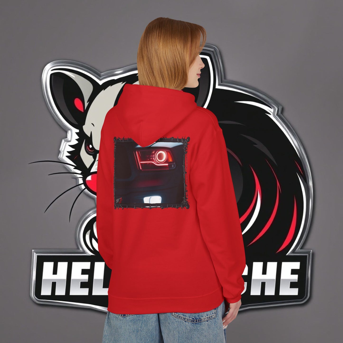 HellKuache fleece hoodie RedEye