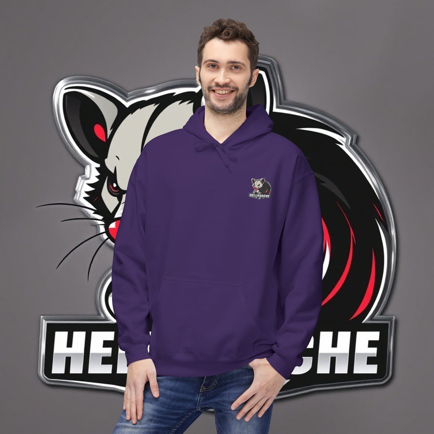 HellKuache fleece hoodie RedEye