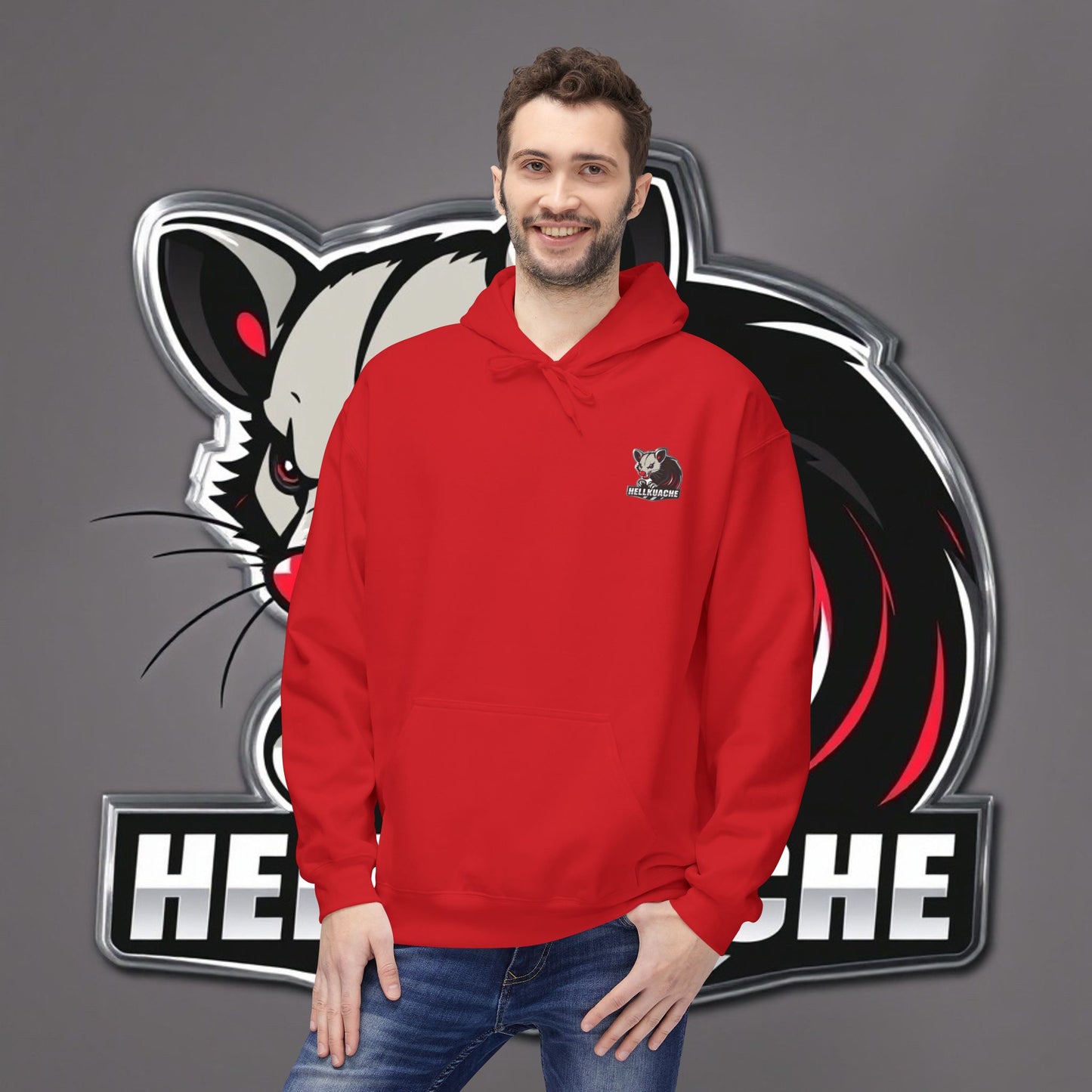 HellKuache fleece hoodie RedEye