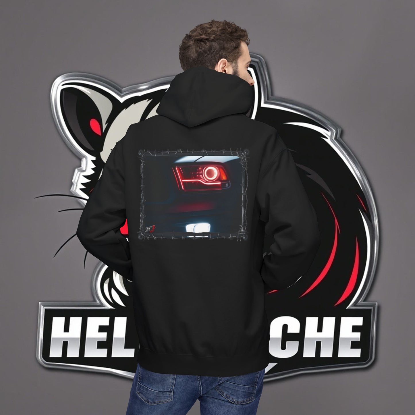 HellKuache fleece hoodie RedEye