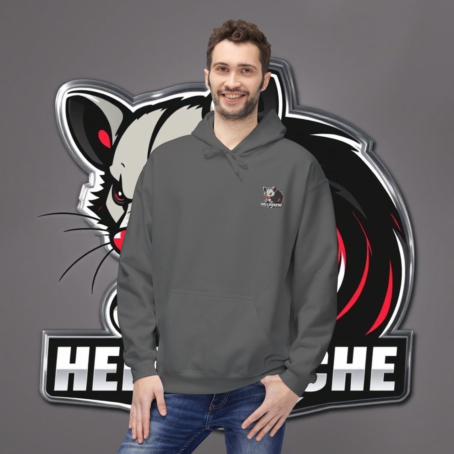 HellKuache fleece hoodie RedEye