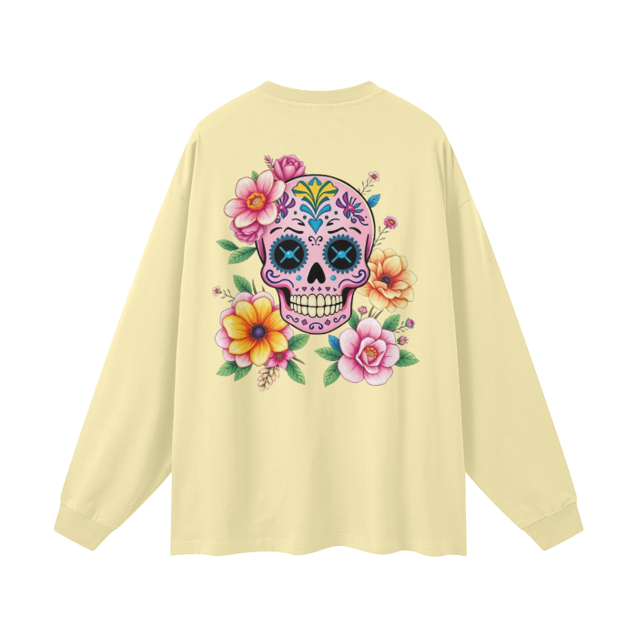 Dia de Los muertos,Womens,Kawaii,Sugar skull,Long sleeve