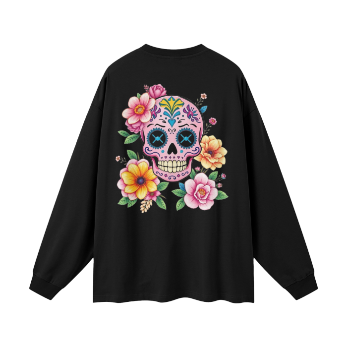 Dia de Los muertos,Womens,Kawaii,Sugar skull,Long sleeve