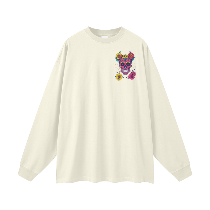 Dia de Los muertos,Womens,Kawaii,Sugar skull,Long sleeve