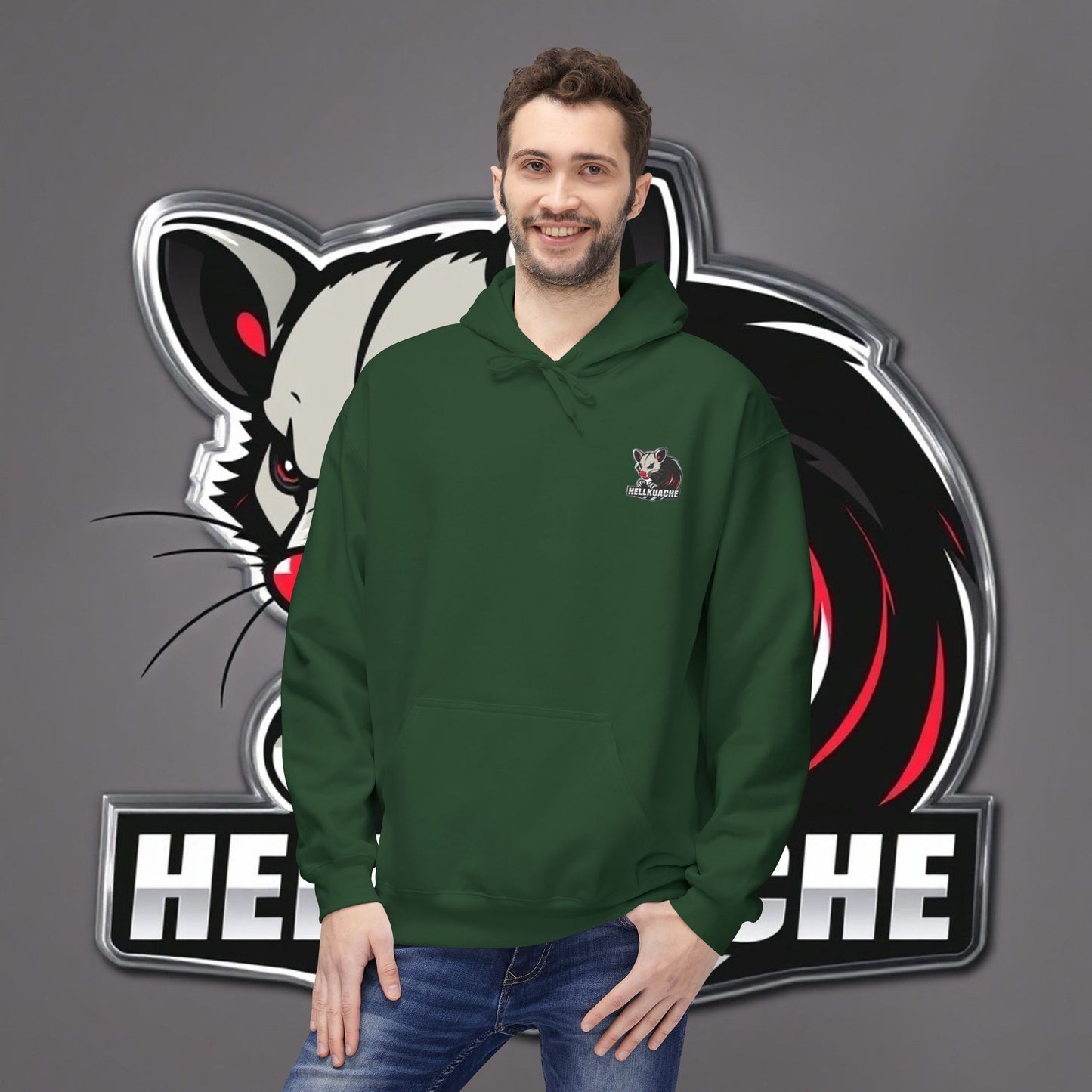 HellKuache fleece hoodie RedEye