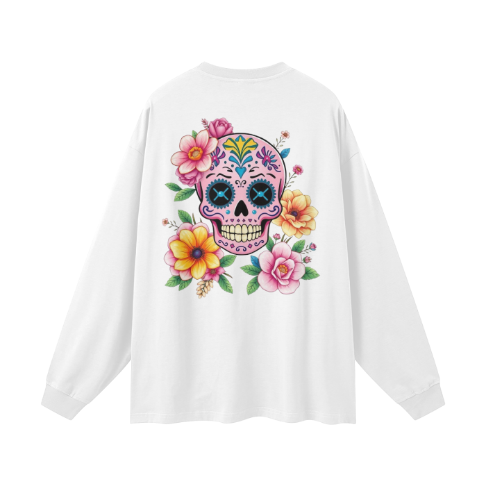 Dia de Los muertos,Womens,Kawaii,Sugar skull,Long sleeve