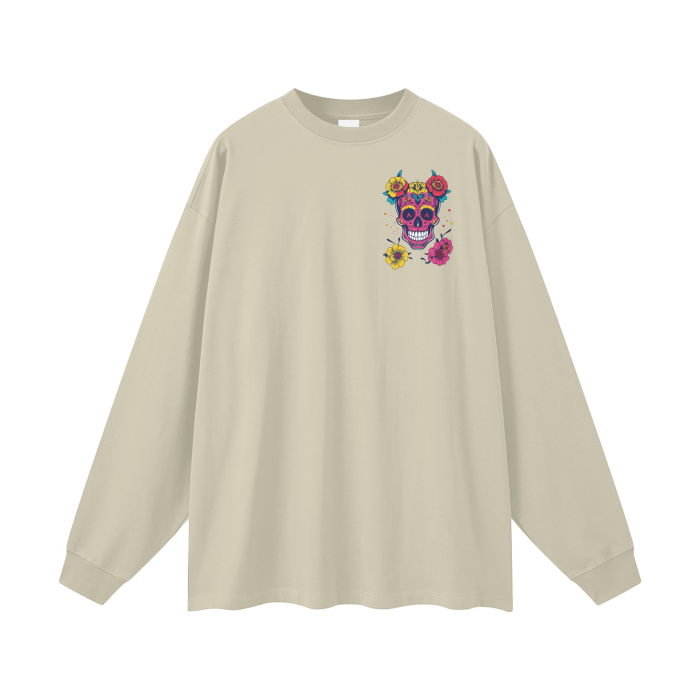 Dia de Los muertos,Womens,Kawaii,Sugar skull,Long sleeve