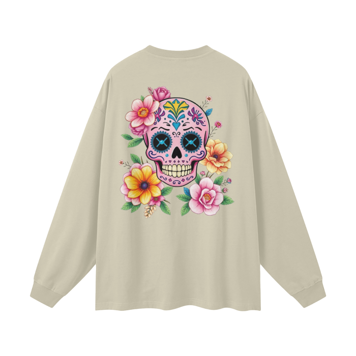 Dia de Los muertos,Womens,Kawaii,Sugar skull,Long sleeve