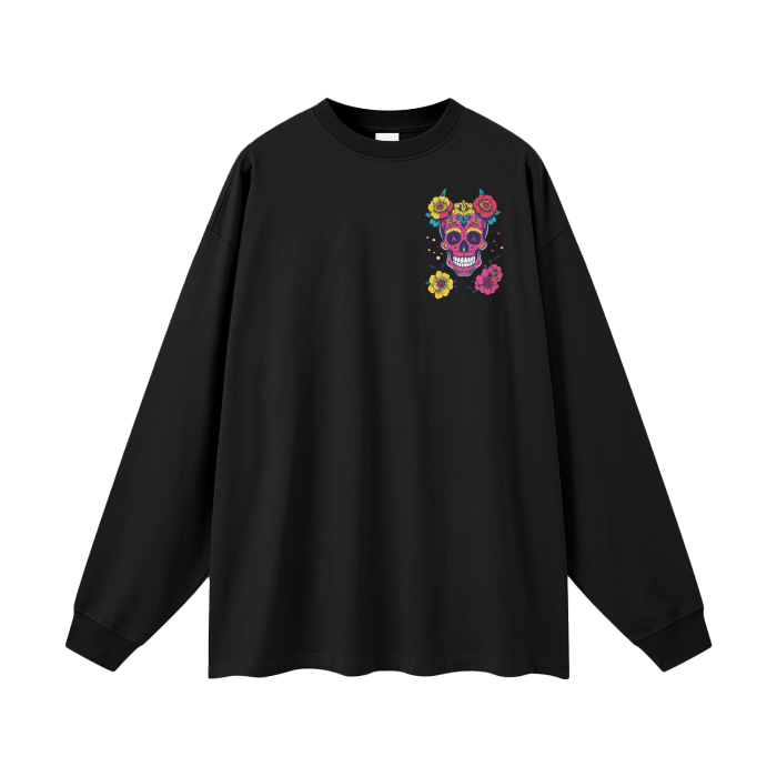 Dia de Los muertos,Womens,Kawaii,Sugar skull,Long sleeve