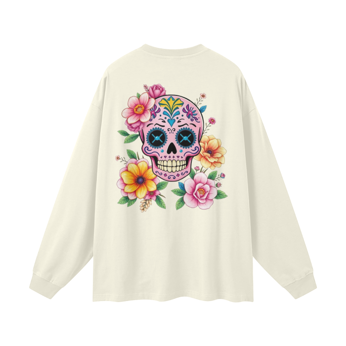 Dia de Los muertos,Womens,Kawaii,Sugar skull,Long sleeve